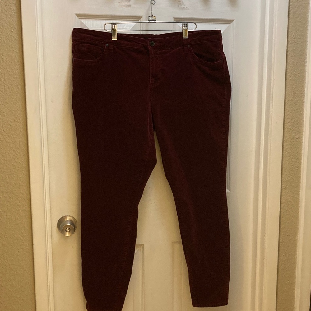 EDYSON (STITCH FIX) Burgundy Skinny Corduroy Pants 18w
